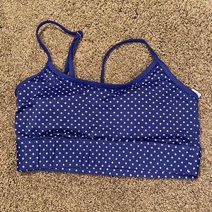 Lime Ricki Blue Polka Dot Bikini Top